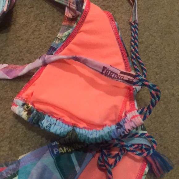 Vintage Bikini Set Tropical Paradise Sunset Hobie Boho Y2K Hippie Beach Vibes S - Picture 2 of 2